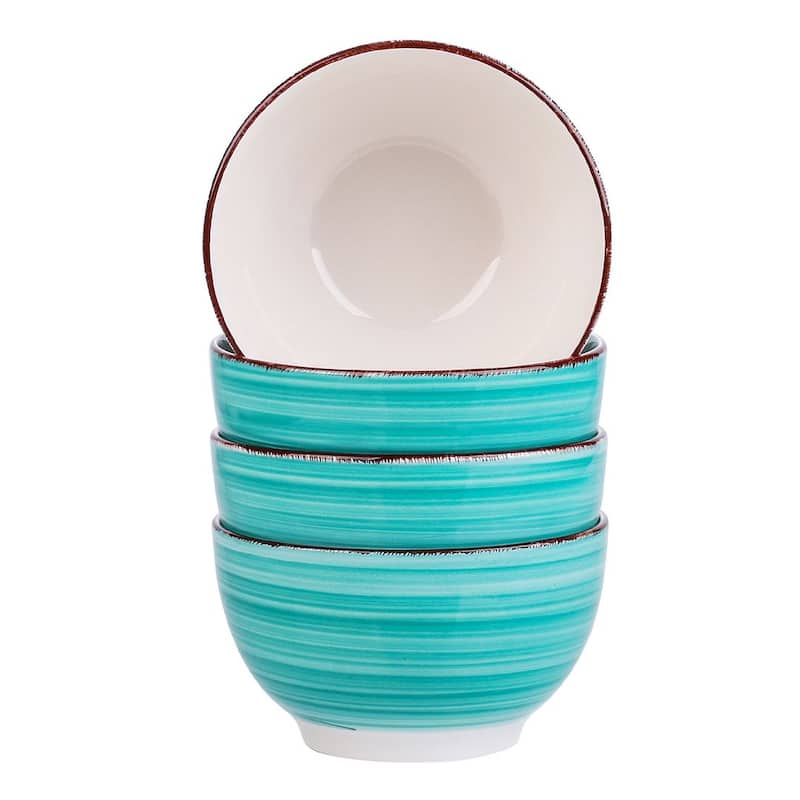 vancasso Bella 5.5 Inch Stoneware Large Serving Bowl Set,24Oz.