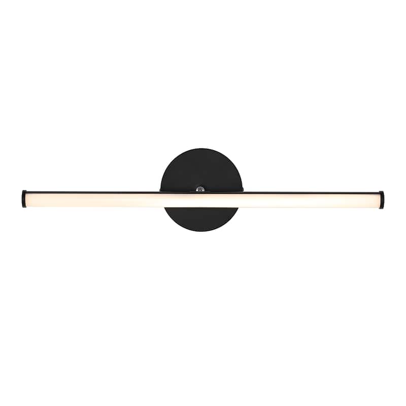 Brooks 20.25" 1-Light Modern Industrial 360-Degree Rotatable Aluminum Integrated LED Vanity Light, Black by JONATHAN Y