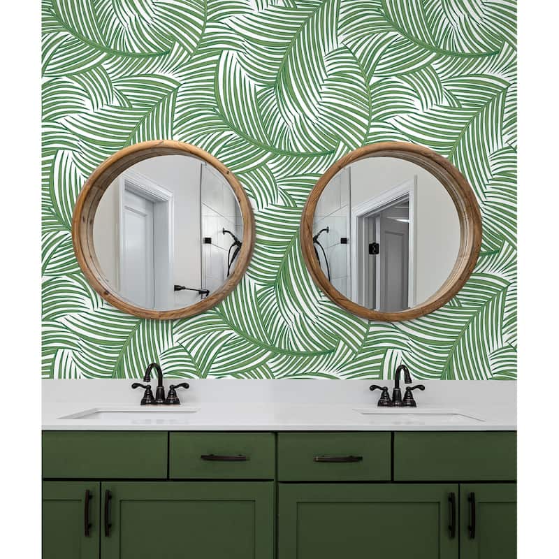 NextWall Tossed Palm Fronds Peel and Stick Wallpaper