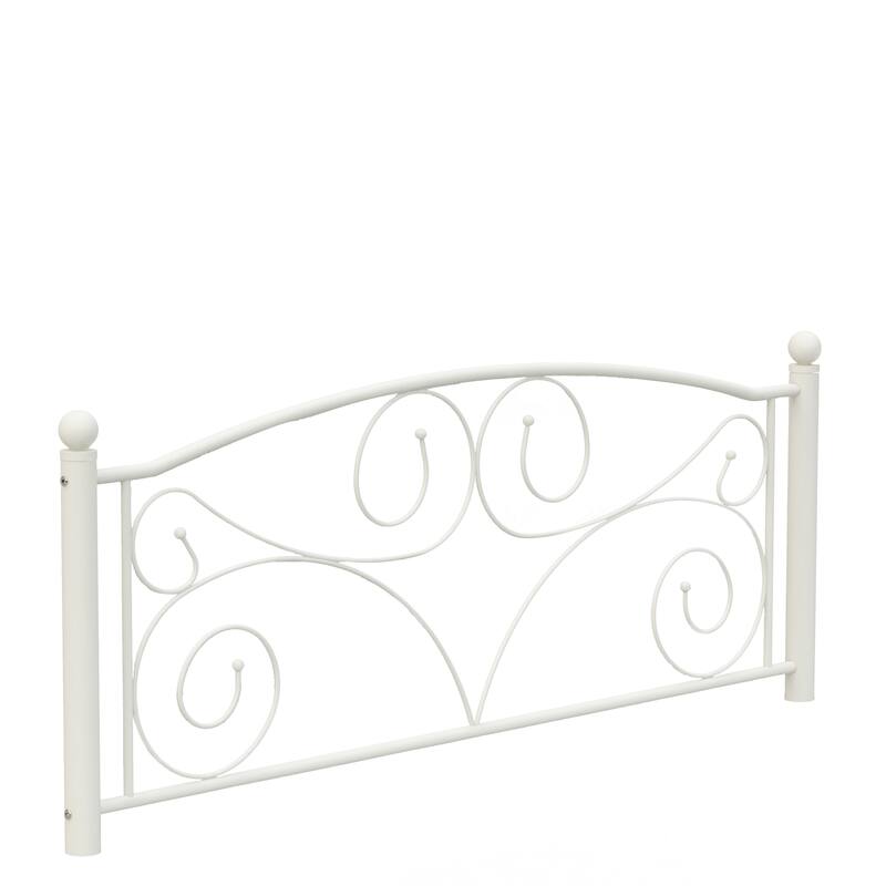Queen Size Unique Flower Sturdy System Metal Bed Frame with Headboard and Footboard
