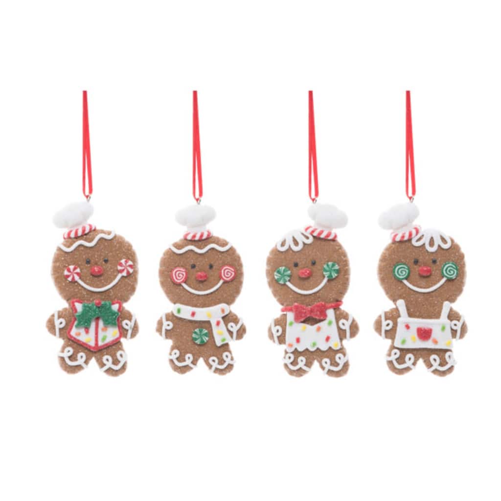 Transpac PVC Chef Gingerbread Ornament Set of 4 Christmas Home Decorations
