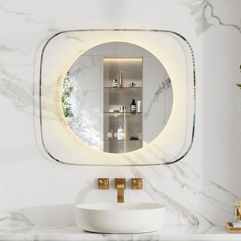 Creative Starlit Sky LED Bathroom Mirror Clear Glass - 32" x 28"