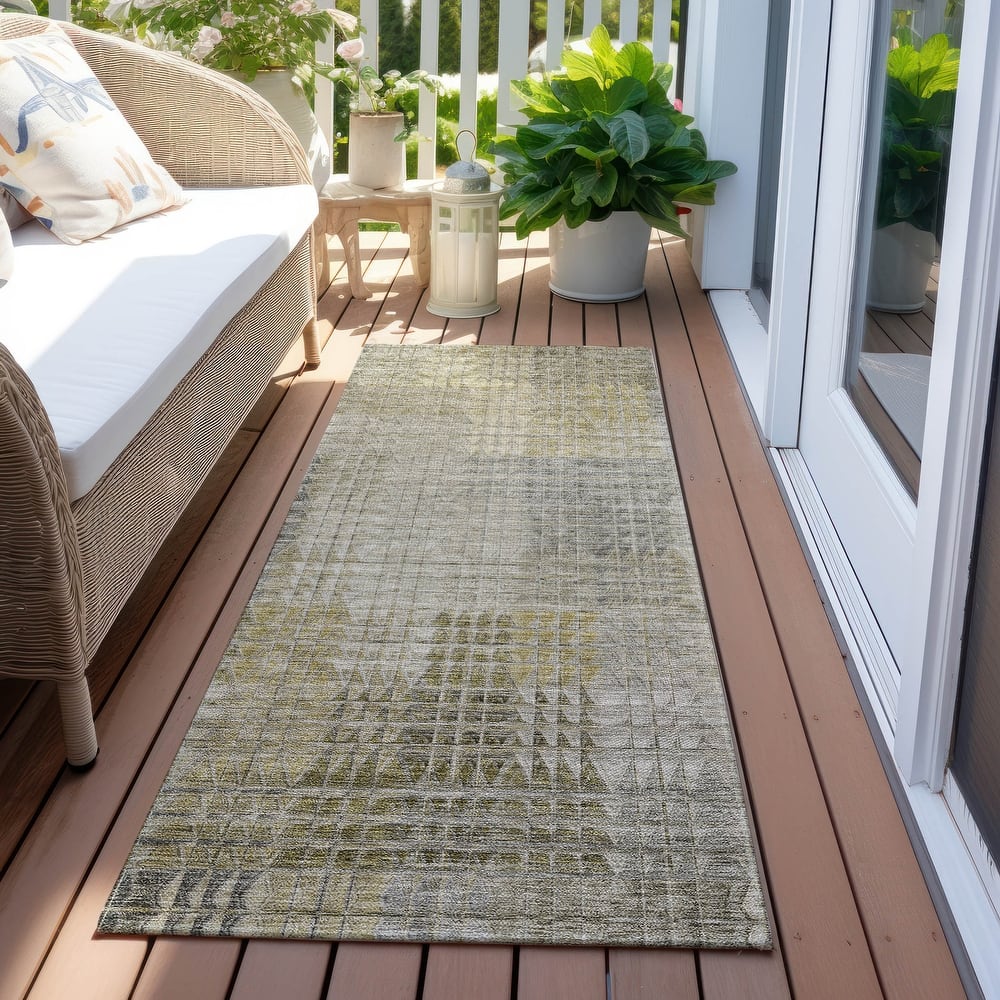 Machine Washable Indoor/ Outdoor Chantille Modern Kaleidoscope Rug