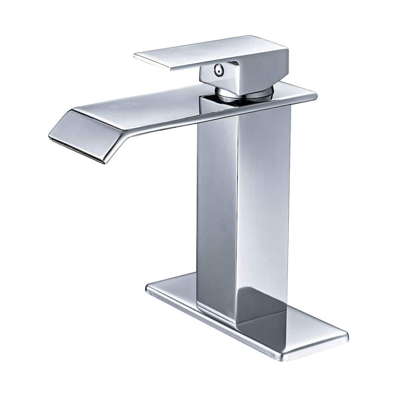 Chrome Waterfall Single Hole Bathroom Faucet