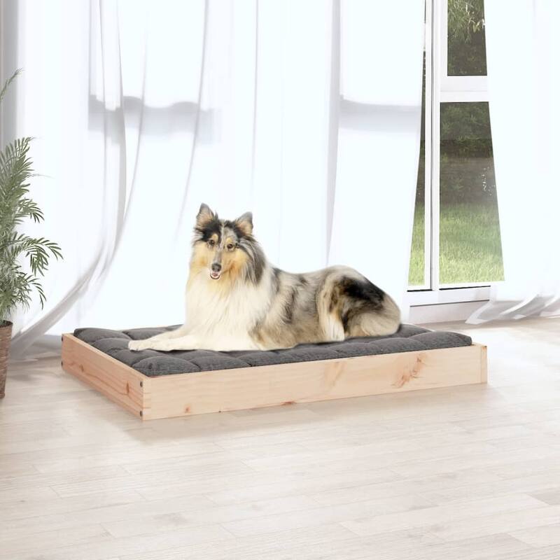 vidaXL Dog Bed 36"x25.2"x3.5" Solid Wood Pine - 36" x 25.2" x 3.5"