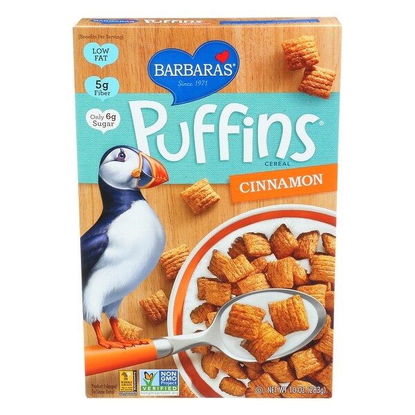 Barbara's Bakery Puffins Cereal - Cinnamon - Case of 12 - 10 oz.