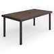 preview thumbnail 1 of 21, 71" Outdoor Rattan Wicker Patio Table with Engineered Wood Top - 39"W x 71"D x 30"H Brown