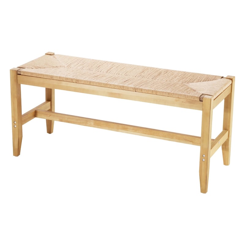 Woven Rattan Bench for Entryway Living Room or Bedroom Furniture - 40.0 x 15.0 x 17.9in