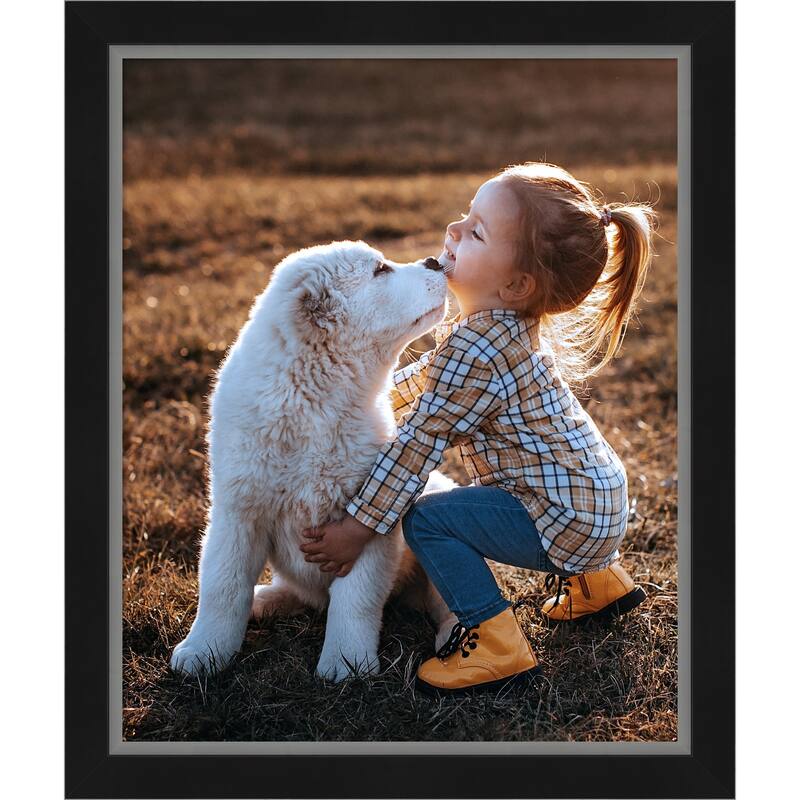 Eva Black Silver Narrow Framed Picture Frame, Photo Frame - 18x22 - Eva Black Silver Narrow