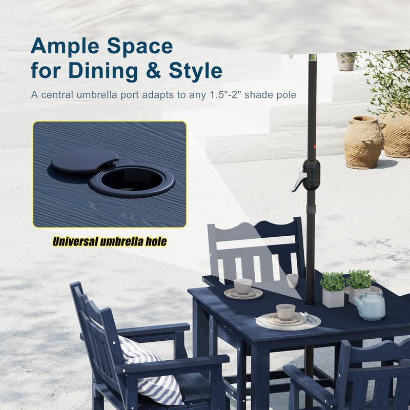 HIPS Outdoor Dining Set, Ergonomic Patio Chairs and Table(Set of 5)