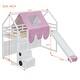preview thumbnail 26 of 37, Twin size Wooden Loft Bed House-shaped Frame with a Tent