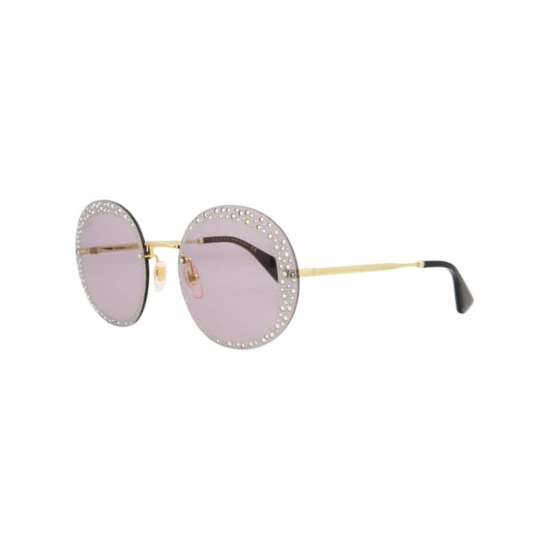 Gucci Round-Frame Metal Sunglasses