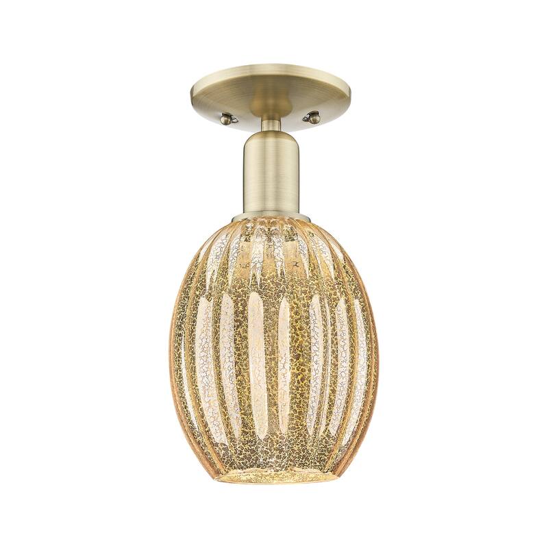 Innovations Lighting Downtown Urban - Preston - 1 Light 6" Bulb Shade Semi-Flush Mount Light