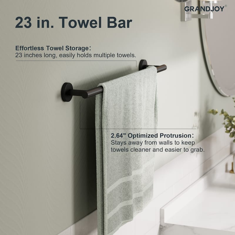 GRANDJOY 4-Piece Bath Towel Bar Rack Towel Holder Stainless Steel Hardware Set