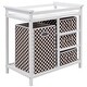 preview thumbnail 1 of 5, Costway Brown Infant Baby Changing Table w/3 Basket Hamper Diaper