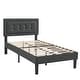 preview thumbnail 23 of 58, VECELO Tufted Upholstered Kids Bed with Adjustable Headboard,Twin Size Bed Set of 2