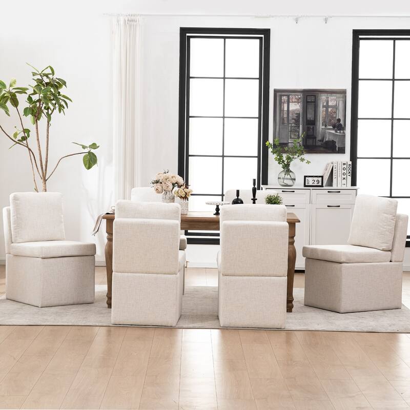 Modern Upholstered Dining Chair with Storage