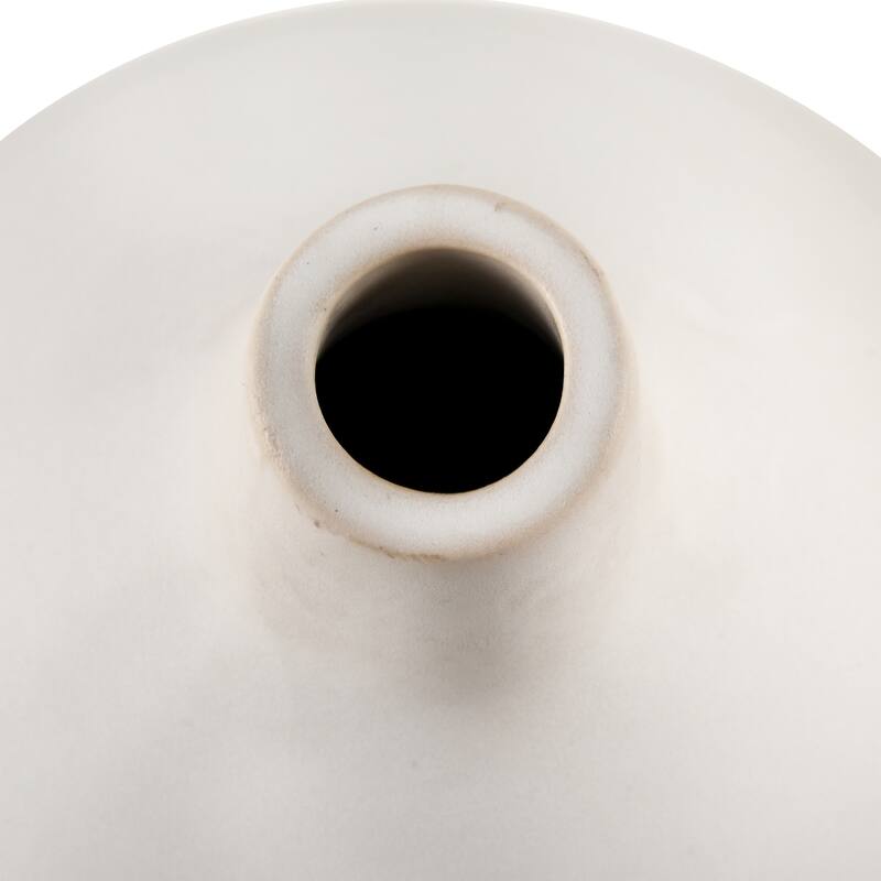 Elk Home Faye White Finish Earthenware 7 Inch Wide Vase