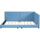 preview thumbnail 11 of 10, Full Size Upholstered Platform Bed with USB Ports, Sturdy Wood Frame, Blue