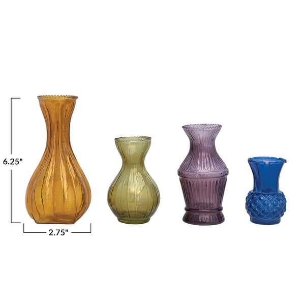Debossed Glass Bud Vases