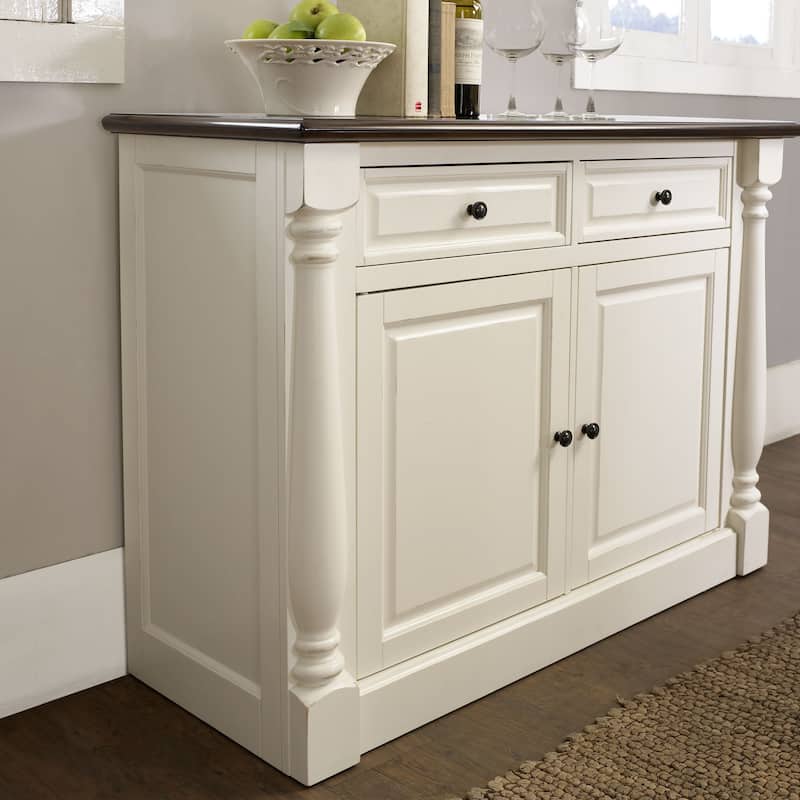 Crosley Shelby White Buffet - 47.75"L x 19"W x 36.25"H