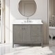 preview thumbnail 78 of 128, Vanity Art 42" Single Sink Bathroom Vanity Cabinet with Engineered Marble Countertop 42"/Brushed Nickel Handle - Linear Driftwood Gray