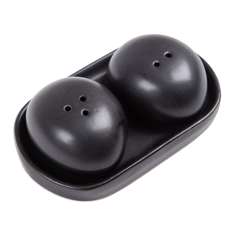 Novica Handmade Soft Seasoning At Night Ceramic Salt And Pepper Set (3 Pieces)