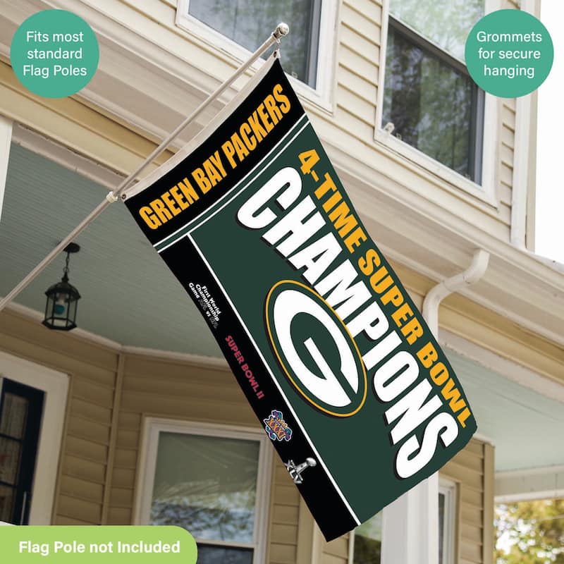 Green Bay Packers Single Sided Flag w/ 2 Grommets, 3'x5'