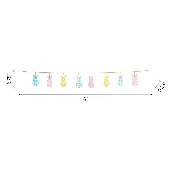 dimension image slide 2 of 4, Glitzhome Easter Wooden Eggs Door Hanger Metal Truck Bunny Garland Wall Hanging Decor - N/A