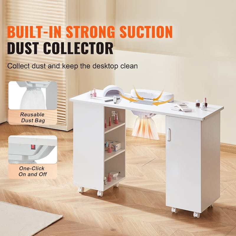 Manicure Table Makeup Dressing Nail Station with Storage Cabinets for Spa Beauty Salon Workstation