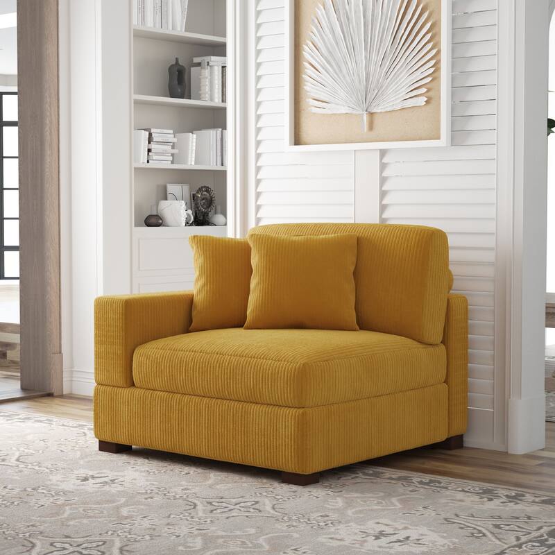 Modern Modular Sectional Sofa Corduroy Chaise Lounges