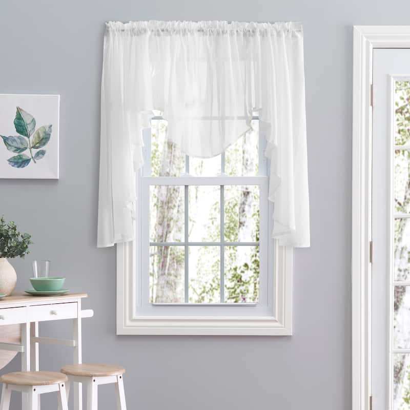Sea Glass Semi-sheer Rod Pocket Kitchen Curtains - Tier, Swag or Valance (Sold Separately)