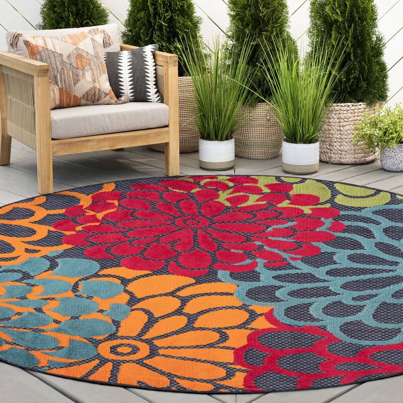 Origin Coastal Floral Indoor/Outdoor Area Rug