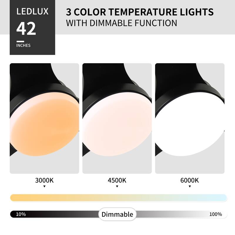 Reversible 6-Speed DC Motor Ceiling Fan with Smart App Control, Flush Mount Ceiling Fan with Color-Changing LED Light