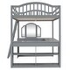 preview thumbnail 30 of 52, Solid Wood Loft Bed with Bulit-in U-shaped Desk and 2 Drawers, Full Size Loft Bedframe with Storage Shelves and Tri-fold Mirror