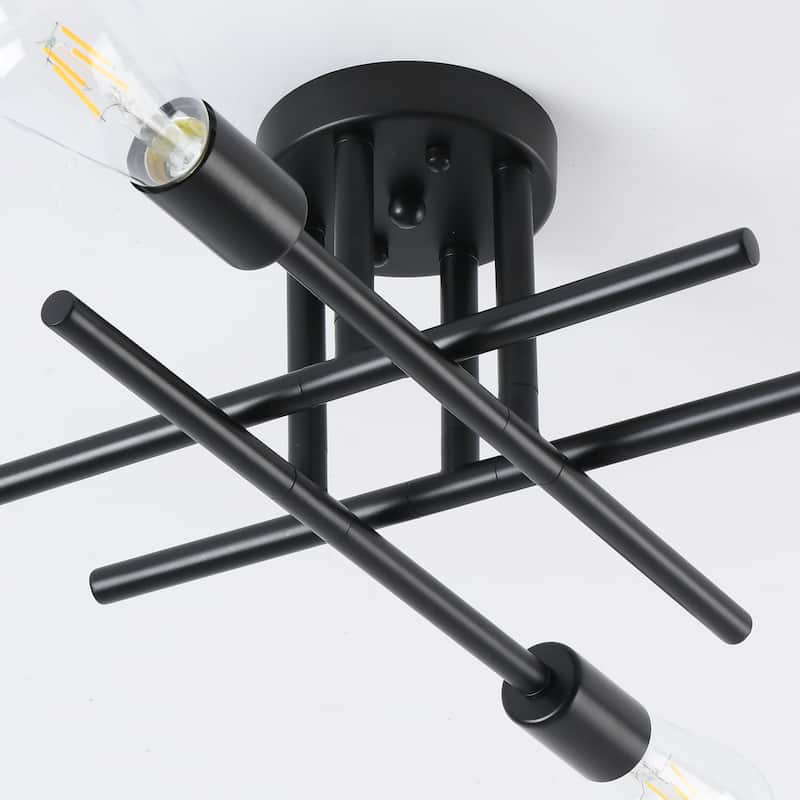 4-Light Modern Semi-Flush Mount Light for Bedroom Study Living Room
