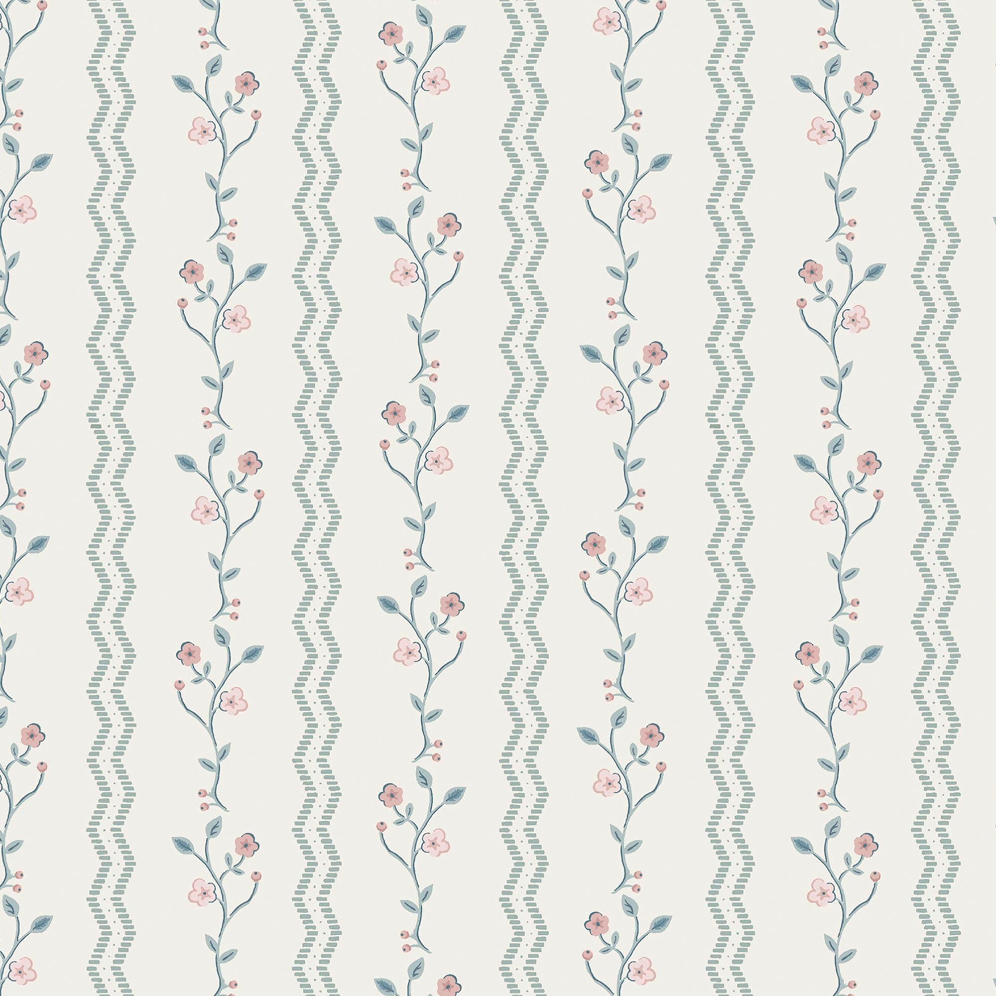 Laura Ashley Blencow Stripe Dark Duck Egg Blue Wallpaper