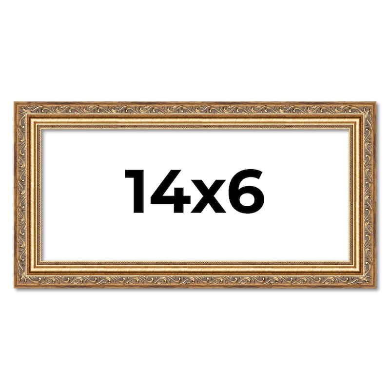 14x6 Frame Red Solid Wood Picture Frame