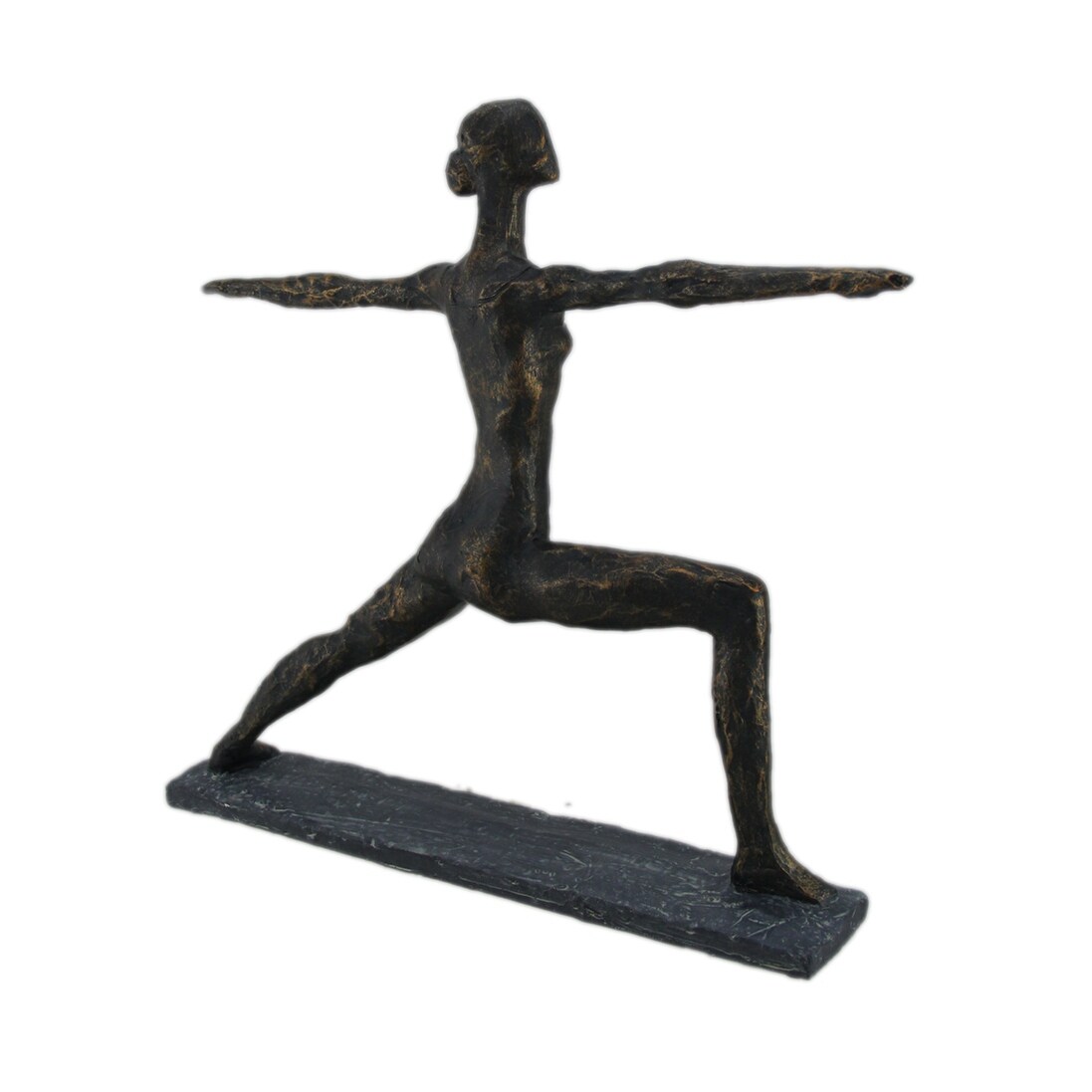 Shop Antique Bronze Finish Abstract Warrior Ii Pose Yoga Statue