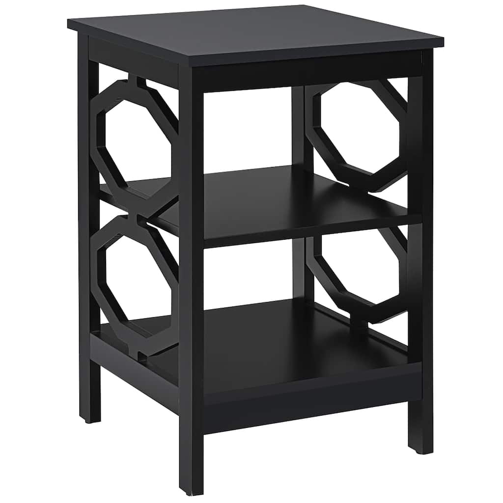 Costway 3-tier Nightstand Sofa Side End Accent Table Storage Display