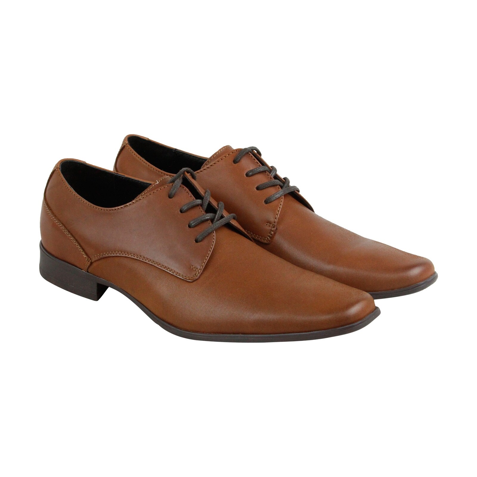 Shop Calvin Klein Brodie Emboss Mens Brown Leather Casual Dress