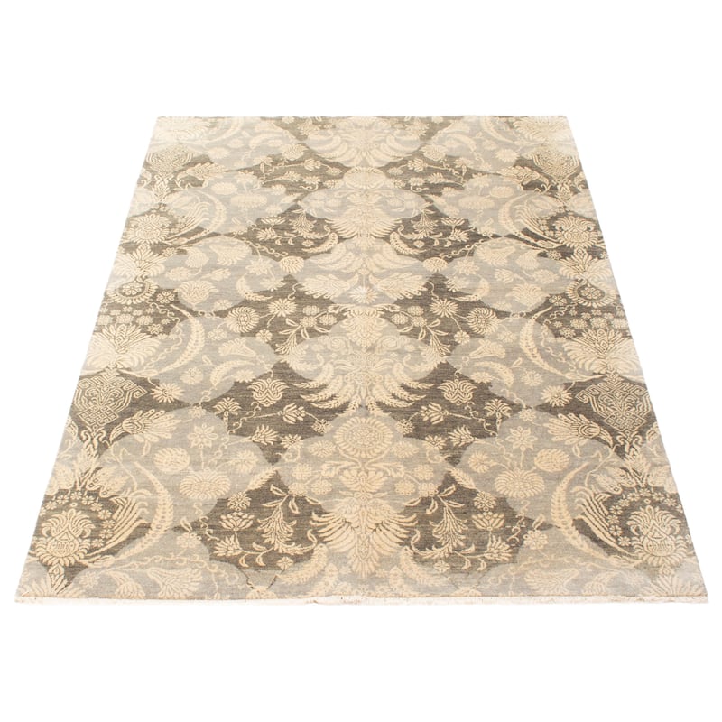 ECARPETGALLERY Hand-knotted Peshawar Ziegler Dark Grey Wool Rug - 5'4 x 8'0