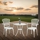 preview thumbnail 13 of 16, Aluminum Bistro Table and Chairs Set wUmbrella Hole(2 Chairs 1 Table) White