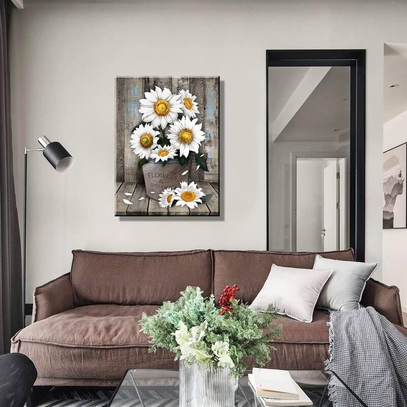 White Sunflower Wall Art Decor