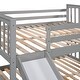 preview thumbnail 11 of 22, Full Over Full Bunk Bed with Slide, Ladder & Guardrails - Solid Wood