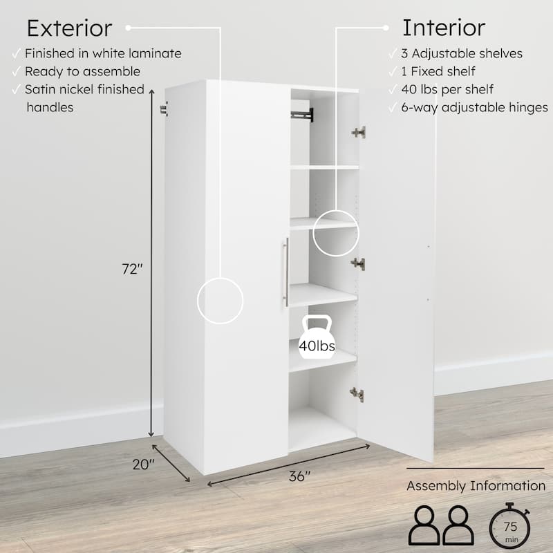 Prepac HangUps 36-inch Large Storage Cabinet