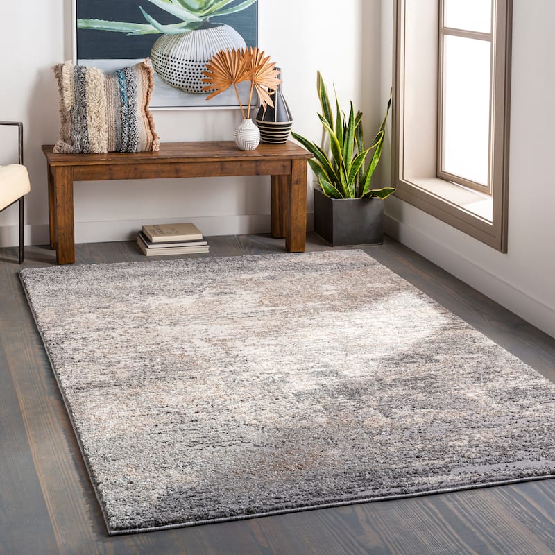 Livabliss Bethanne Modern Abstract Area Rug - Grey - 7'10" x 10'