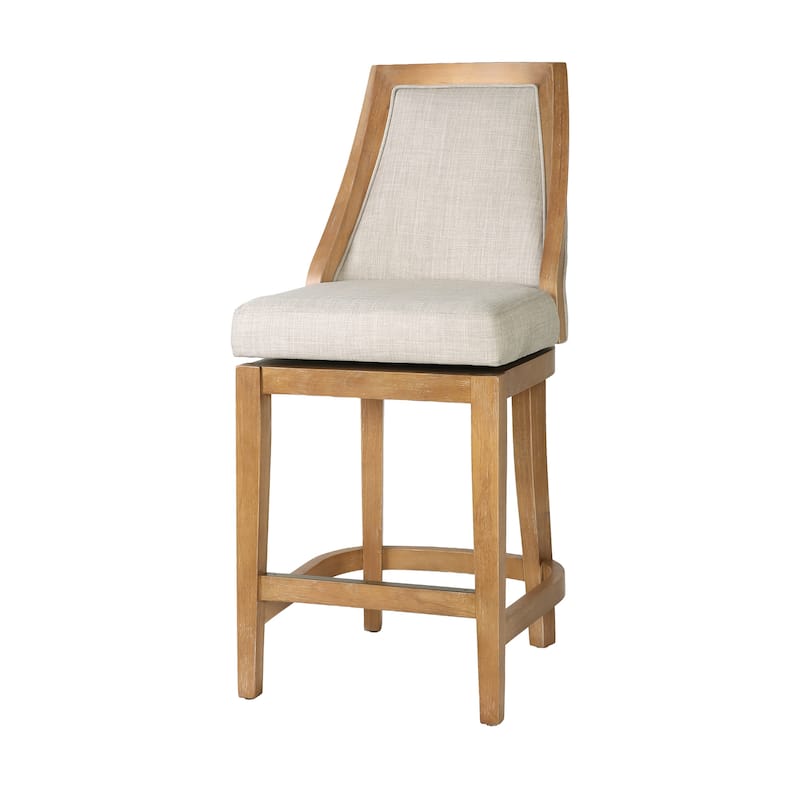Ellis Bar Stool with Solid Wood Frame and Upholstered Seat and Back