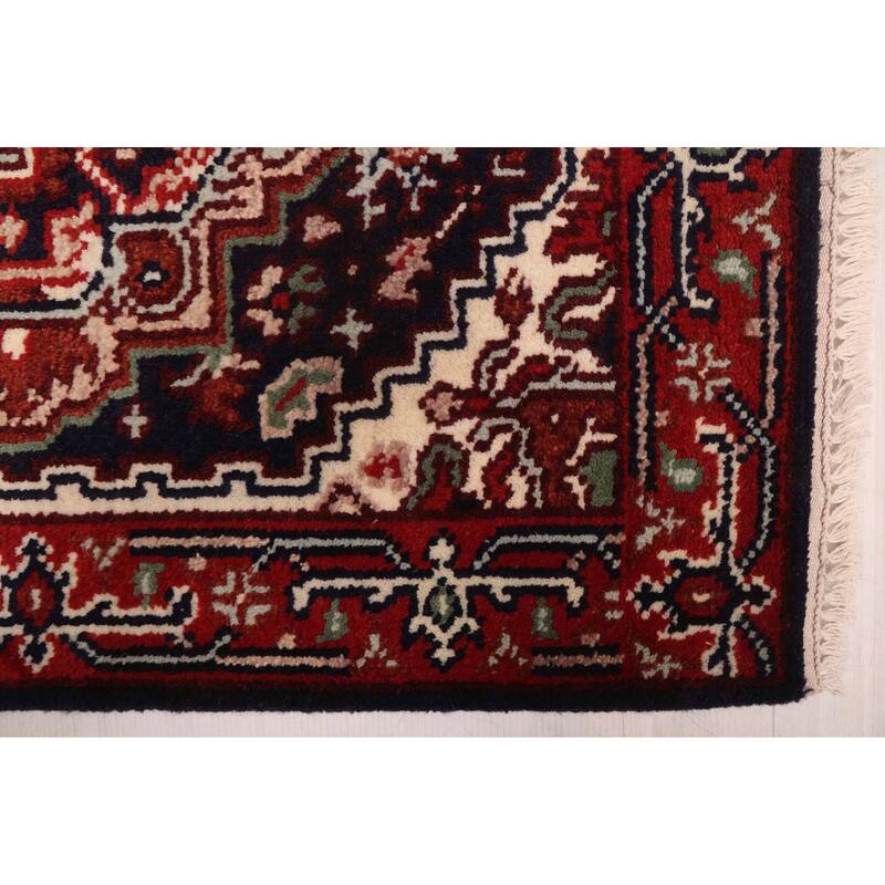 ECARPETGALLERY Hand-knotted Serapi Heritage Dark Navy Wool Rug - 2'6 x 11'9