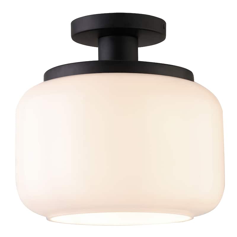 Tatum 11" Wide Semi Flush Mount with Glass Shade
